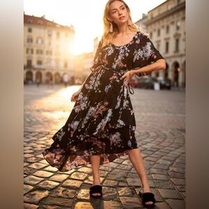 Ghost London Floral hi-lo style Dress